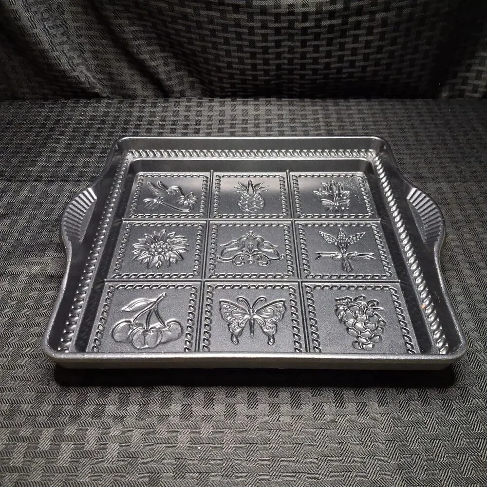 NORDIC WARE Shortbread Cast Pan 9x9 Fruit Flower Hummingbird Butterfly USA MADE